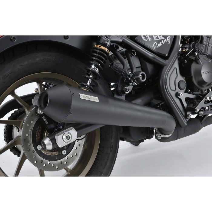 Rebel250用SSメガホンマフラー OVER RACING オーヴァー SSメガホン ブラック スリップオン