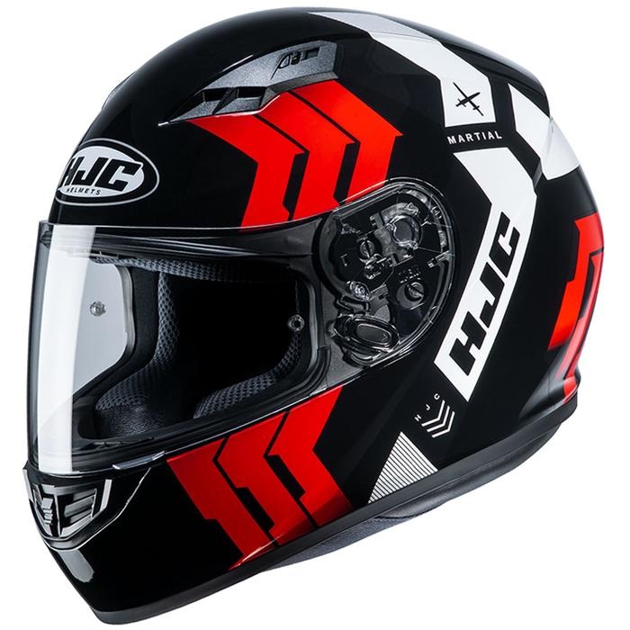 HJH212 CS-15 マーシャル フルフェイスヘルメット BLACK/RED｜フル 