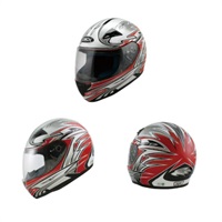 ZK-1 フルフェイスヘルメット RED/SILVER