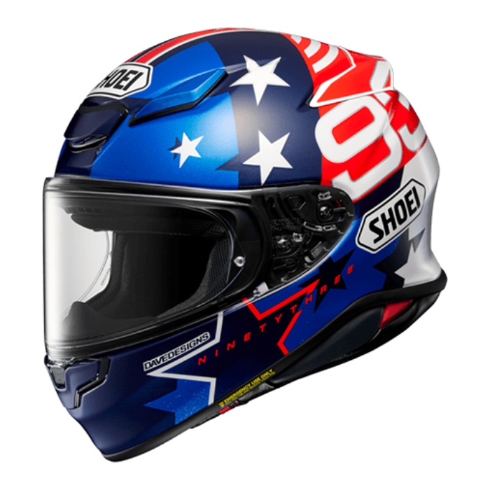 セキュリティ・セーフティ SHOEI Z-8 MARQUEZ AMERICAN SPIRIT TC-10 在庫限り】Z-8 MARQUEZ AMERICAN SPIRIT TC-10 BLUE/RED フルフェイス