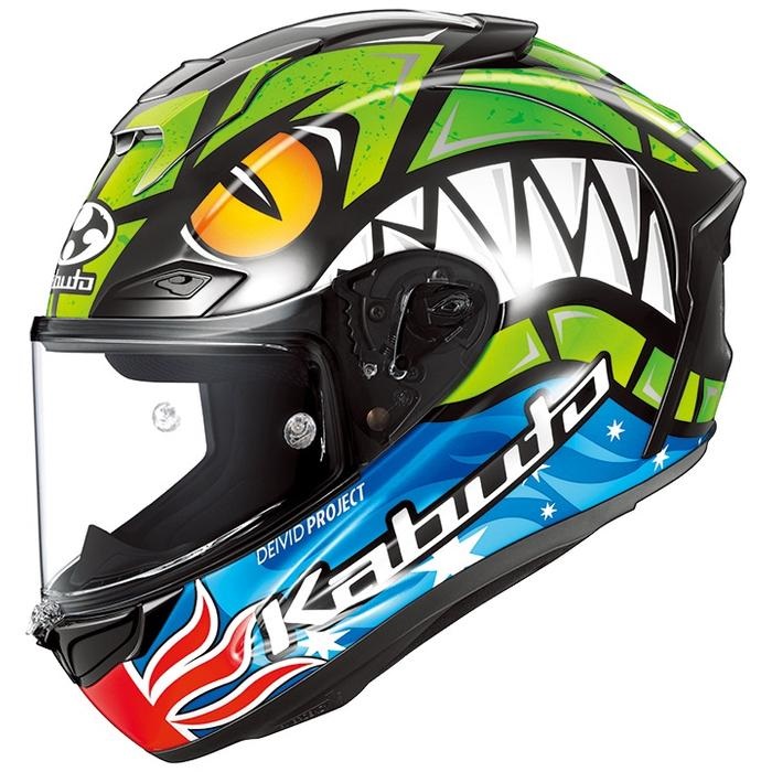 F-17 REMY GARDNER フルフェイスヘルメット グリーンブルー｜フル