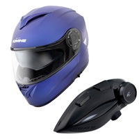 HK-171 FL システムヘルメット + KK-902 モーターサイクルインターカム 【Mat Metal Blue】