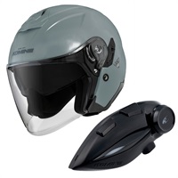 HK-172 FL コンポジット FRP ジェットヘルメット + KK-902 モーターサイクルインターカム 【Basalt Grey】