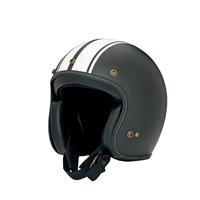 フライボーイジェット2 カーボンハイブリッド ジェットヘルメットホワイトストライプ/ブラック