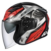 【在庫限り】 EXCEED SPARK (エクシード スパーク) オープンフェイスヘルメット ブラックレッド