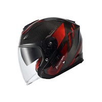 イタリア 製OSBE RUFUS AIR JET ジェットヘルメット バッグ付 A-FORCE RS JET FLASH typeC カーボン×アイアンレッド ジェット