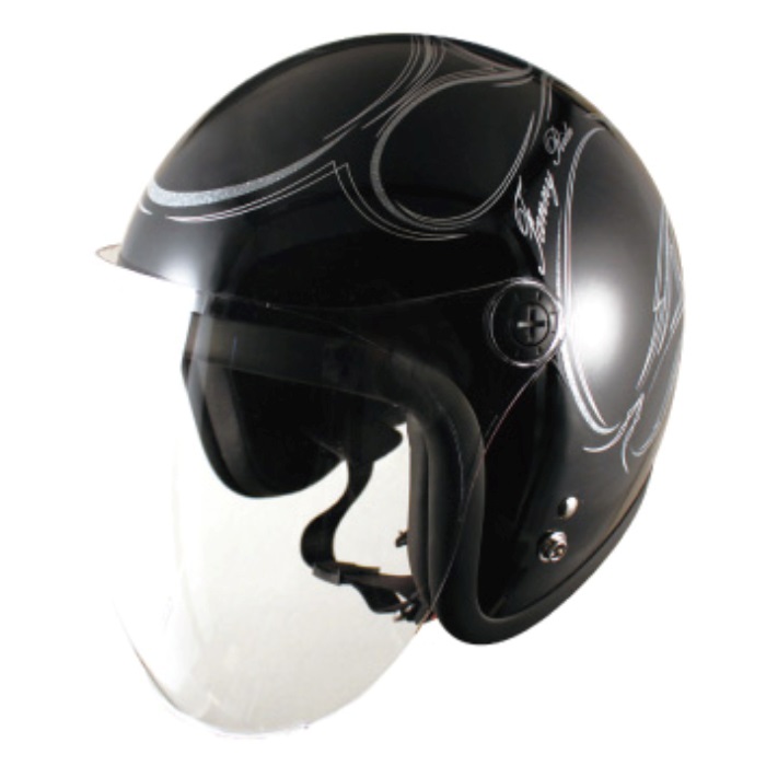 在庫限り】JL-65SR スモールJETシールド付 ソリッドブラック／ラメ