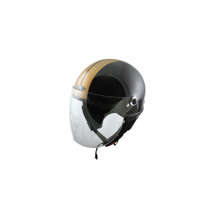 SQ-32 Shorty ハーフヘルメット SOLID.BLACK/GOLD｜ハーフヘルメット