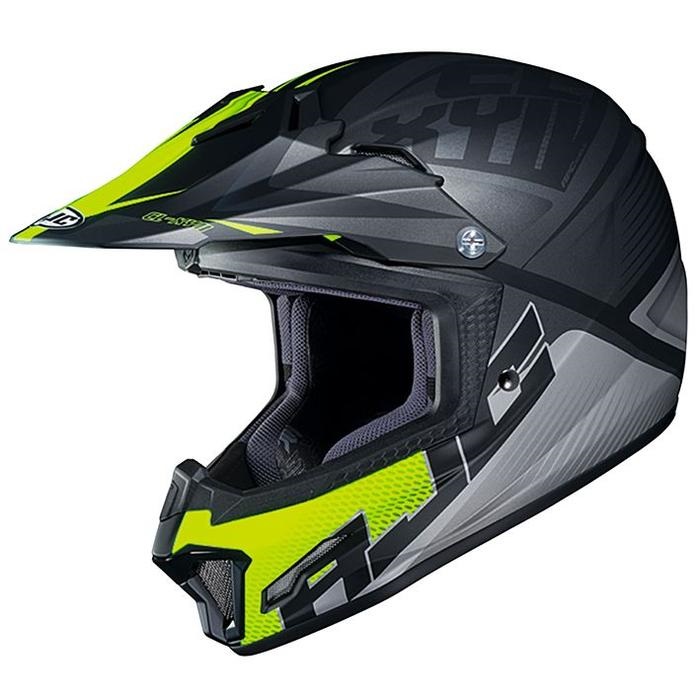 HJC ジュニア レディース バイクヘルメット オフロード Lサイズ 　ブルー/イエロー CL-XY2 　YL(53-54) サイズ 中古　（専用袋付き） HJC オフロードヘルメットBLUE/YELLOW FLUO サイズ L (53-54) KIDS