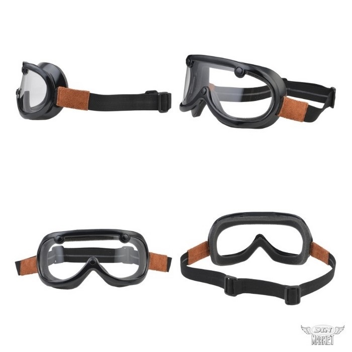 60's VINTAGE GOGGLES LEATHER MODEL(ブラック／ブリックレザー)