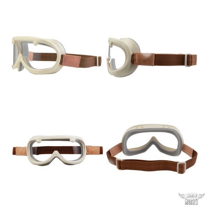 60's VINTAGE GOGGLES LEATHER MODEL(アイボリー／ナチュラルレザー)