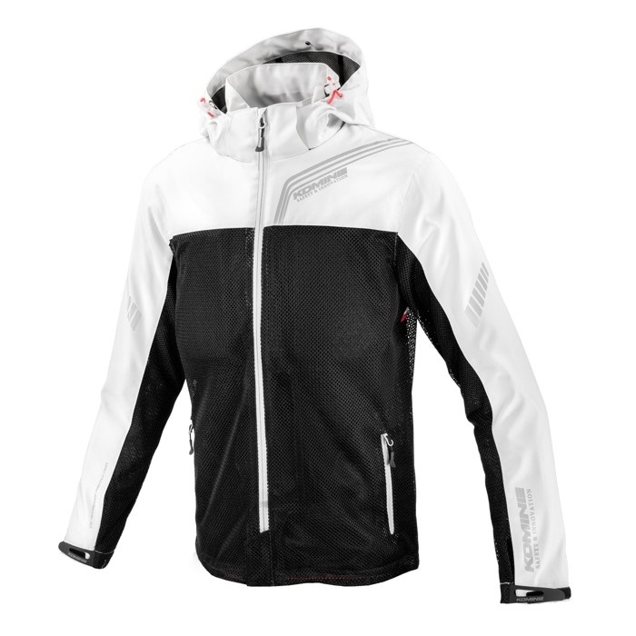 JK-179 エニグマライト ハーフメッシュパーカ 【Light Grey Black 