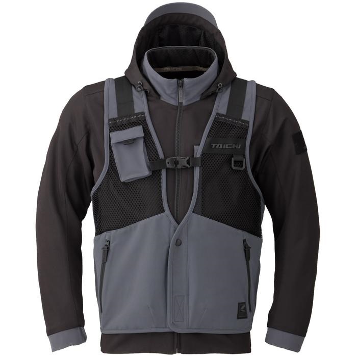 RSJ347 オーバーラップ メッシュパーカ BLACK/GUNMETAL