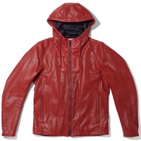 1650 RIDERS PARKA-PL  レザーパーカー レッド