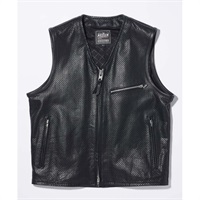 0524 PL-RIDERS VEST レザーライダースベスト ブラック