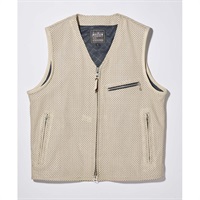 0524 PL-RIDERS VEST レザーライダースベスト アイボリー