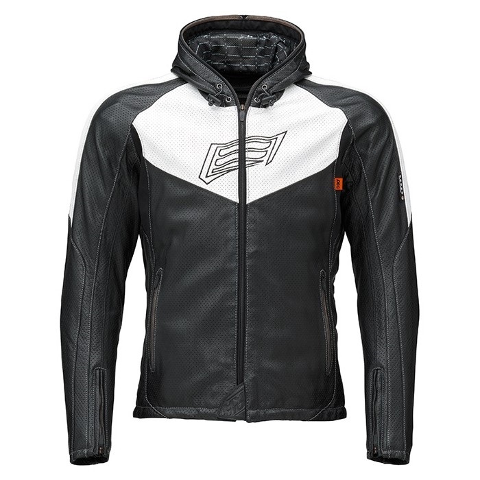 HSL307D CELTIS D3O ST-X Lite LEATHER JAC BLACK/WHITE(CREST)