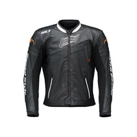 HSL019D NEO-iD D3O ST-X LEATHER JAC BLACK/WHITE(CREST)