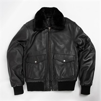 [リメイク] ジップアップレザーフライトジャケット 25WJ-4 シープレザーフライトジャケット ブラック｜レザージャケット
