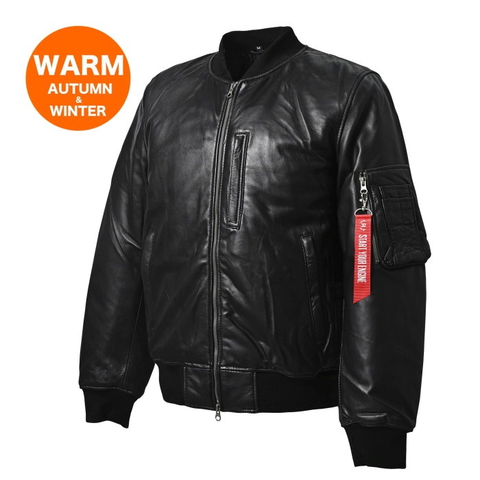 MOTO MA-1 JACKET BLACK RLWJ009｜レザージャケット｜の通販なら