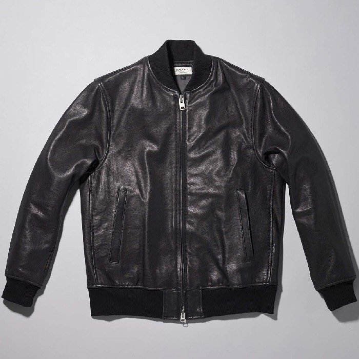 パッカーズ レザー スタジアムジャケット 1663 L-STADIUM BLOUSON レザースタジアムジャケット ブラック｜レザー