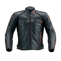 HSL516DN ST-X LEATHER〔MINERVA D3O〕 BLACK/ORANGE STITCH(CREST