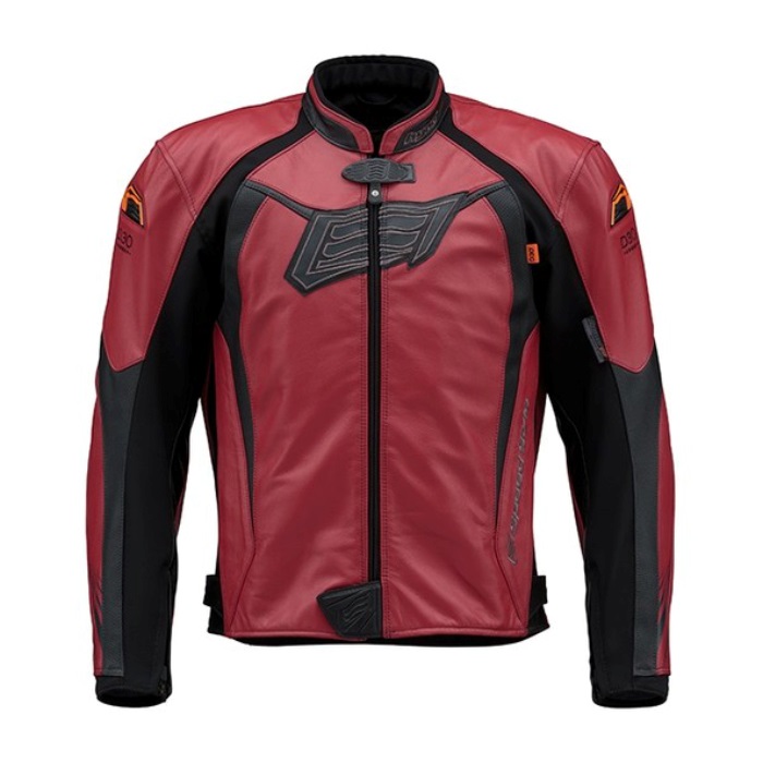 HSL516DN ST-X LEATHER〔MINERVA D3O〕 RED/BLACK(CREST)｜レザー
