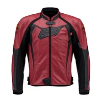 HSL516DN ST-X LEATHER〔MINERVA D3O〕 RED/BLACK(CREST)｜レザー