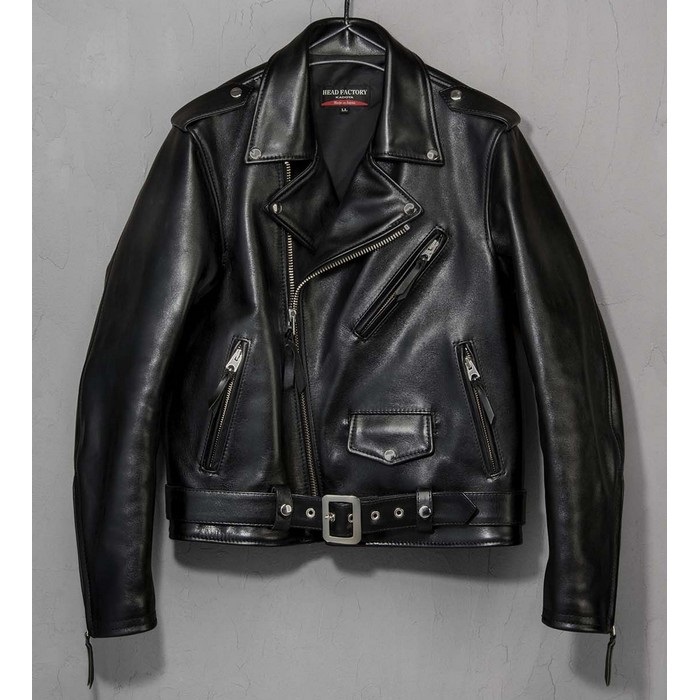 0702 HF/AW-1VS レザーダブルライダースジャケット ブラック