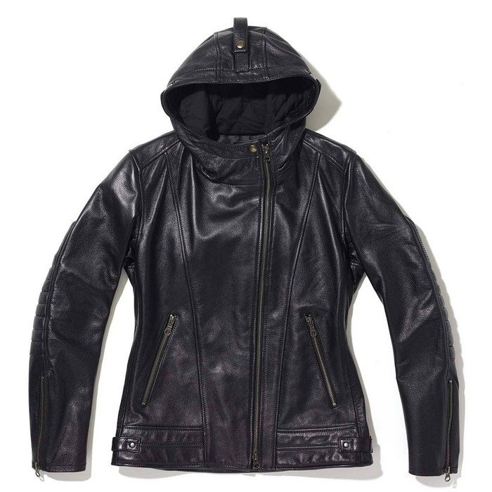 極美品 OTTO collection レザージャケット フード付 ブラック M レディース 1184 MR-LOADED フーデッドレザーライダース