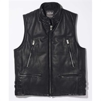 0523 RIDERS DOWN VEST ライダースダウンベスト スウェードブラック