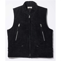 0523 RIDERS DOWN VEST ライダースダウンベスト スウェードブラック