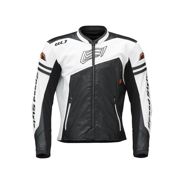 HSL019D NEO-iD D3O ST-X LEATHER JAC WHITE/BLACK(CREST