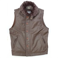 0158 DECK CREW VEST レザーベスト ブラウン