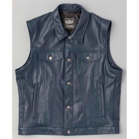 0520 DT LEATHER VEST ゴートスキンベスト ネイビー
