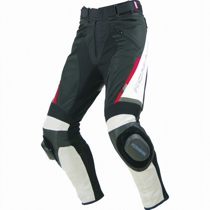 PK-717 スポーツライディングレザーメッシュパンツ 【Ivory/Black