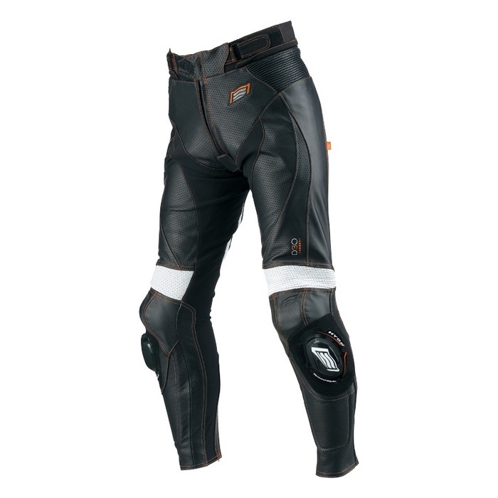 HSP001DS ST-X D3O MESH LEATHER PANTS(BOOTS-IN) BLACK/WHITE ORANGE 