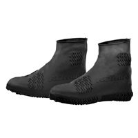 RK-360 バックジッパーシリコンレインブーツカバー 【Black】