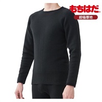 MJM-003 もちジョイ＜超極厚地＞丸首長袖シャツ ブラック