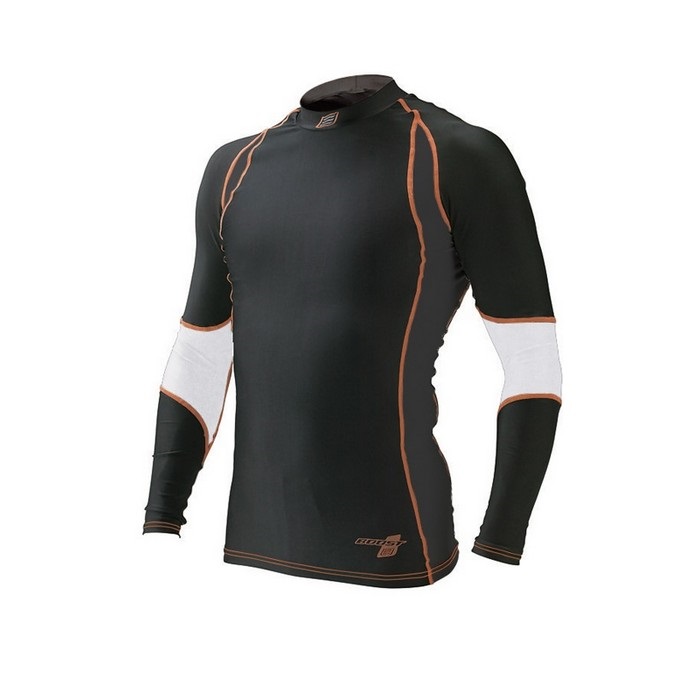 HRU001 BOOST UNDER SHIRTS(LONG) BLACK/ORANGE｜上半身インナーウェア