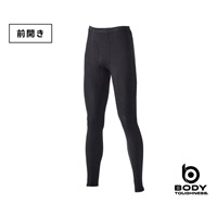 JW-153 発熱吸汗速乾 前開きロングタイツ ブラック