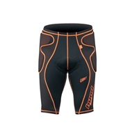 HRU006D D3O UNDER PANTS(SHORT) BLACK/ORANGE STITCH