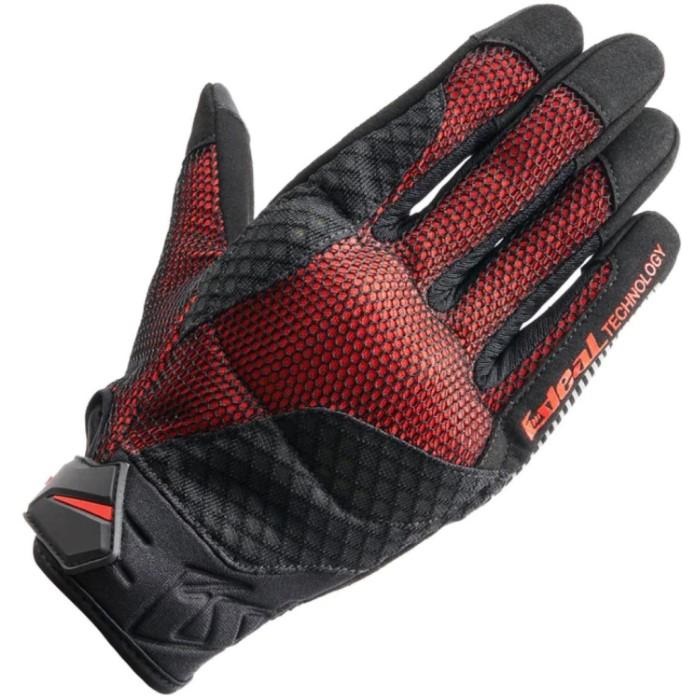 エールボーテ　AIR BEAUTE NATURAL BLACK 5個セット ID008 AIR (エアー) サマーグローブ ブラック/レッド｜メッシュ
