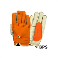 (ショート / パンチング) BPS 3シーズン レザーグローブ オレンジ/アイボリー
