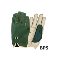 (ショート / パンチング) BPS 3シーズン レザーグローブ グリーン/アイボリー