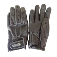 (ショート/ パンチング) JPS 3シーズン レザーグローブ ブラック ピケ縫い