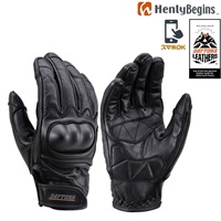 DAYTONA HenlyBegins HBG-110 カウレザープロテクターグローブ ブラック◆全3色◆