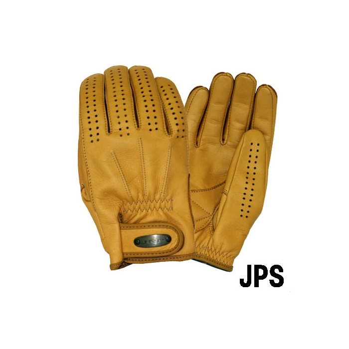 ショート/ パンチング) JPS 3シーズン レザーグローブ タン ピケ縫い