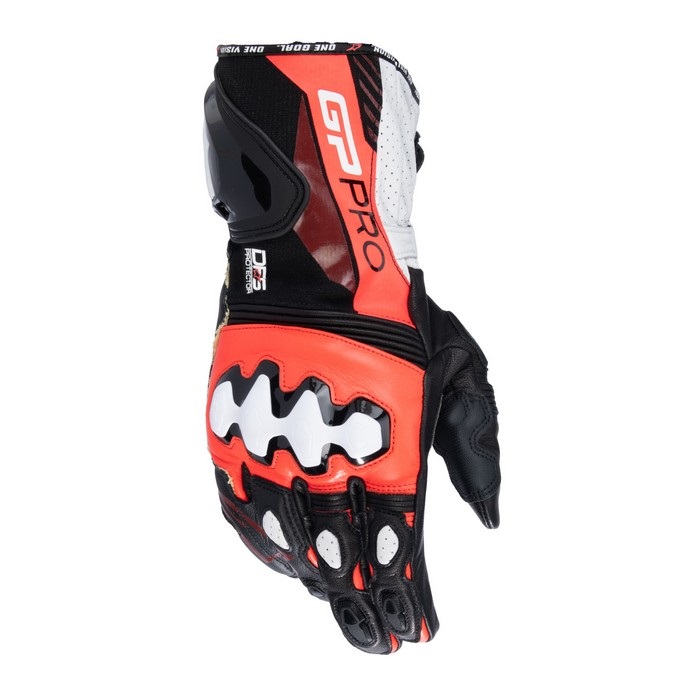 GP PRO レザーグローブ 黒/赤 GP PRO R4 GLOVES 1321 BLACK RED FLUO WHITE｜レーシンググローブ｜の