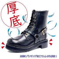 厚底ファルコン パンチング ブラック